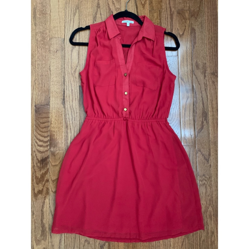 Red sleeveless summer dress